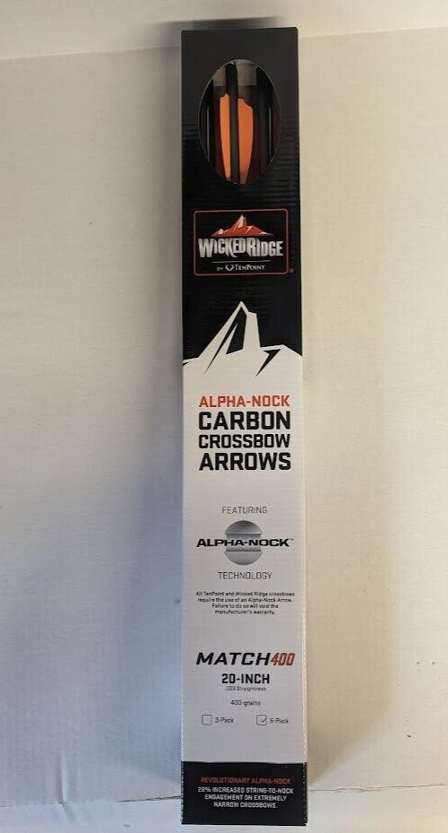 TenPoint/Wicked Ridge Alpha Nock Match 400 Carbon Crossbow Bolts/Arrows