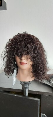 Curly Human Hair wig with bangs 100% Remy Hair Full Machine Made