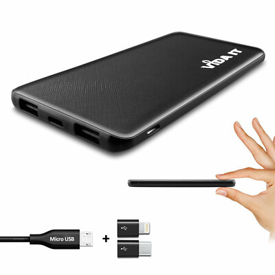 Universal Powerbank Externe Batterie Tragbare Ladegerät & iPhone/ Type C Adapter