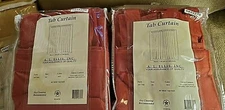 Two Pairs of 63" Solid Red Tab Curtains A.L. Ellis 80" Wide Cotton/Acrylic BNIP