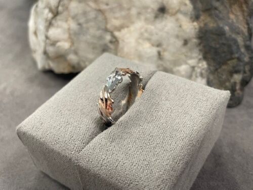 Welsh Silver & 9ct Rose Gold Royal Clogau Oak Ring Size P New Rare Wales 925 - Picture 9 of 13