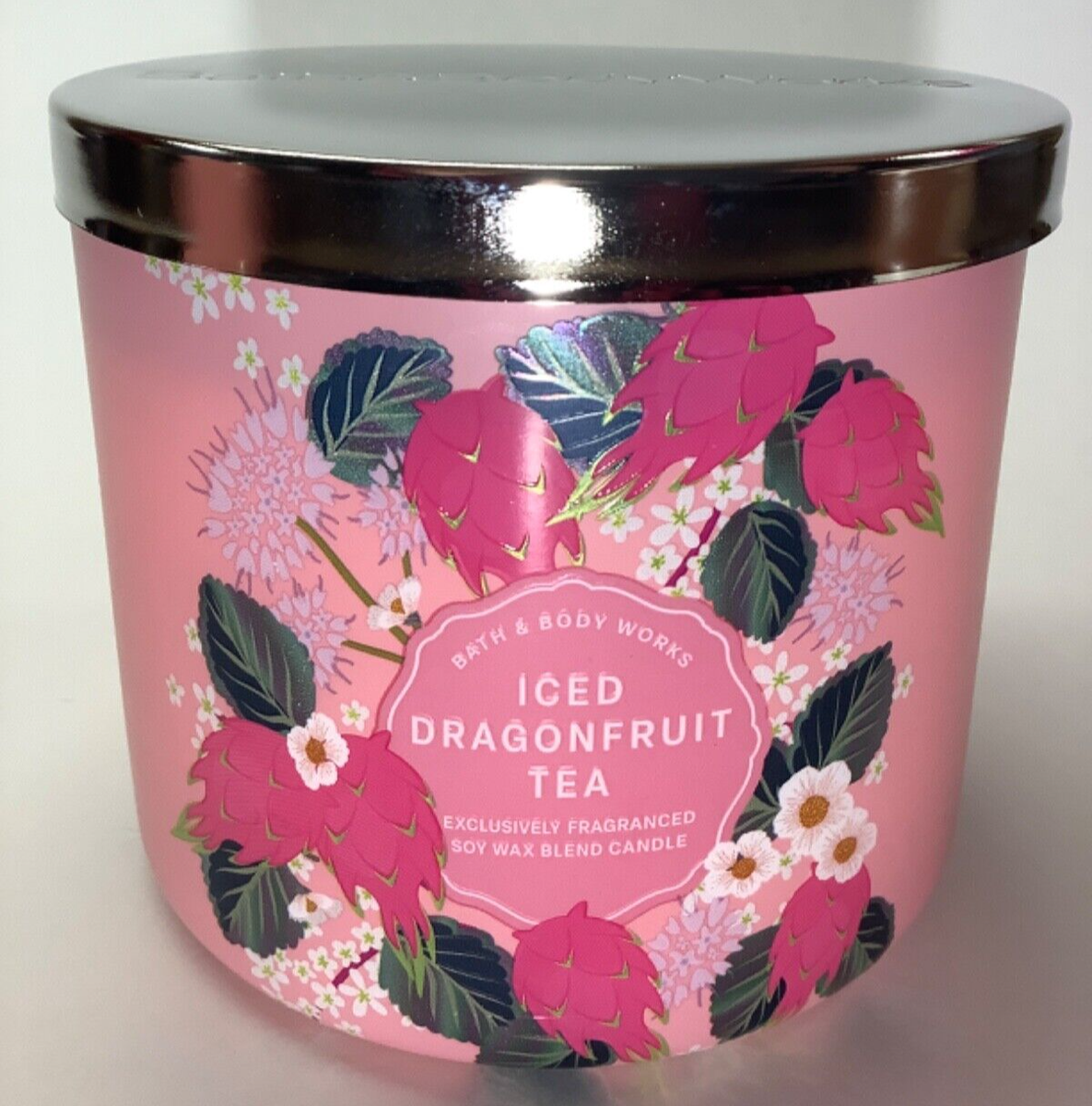 Bath & Body Works Iced Dragon Fruit Tea 3-wick Scented Candle w