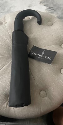 LONDON FOG UMBRELLA BLACK CHECK AUTO OPEN SUPER MINI  NWT