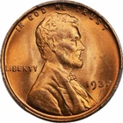 1937 Lincoln Cent PCGS MS67 RED Secured Holder