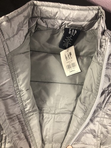Vintage Gap Silver/Gray Zipper Fashion Vest Girls S 6/7 NEW  - Picture 2 of 8