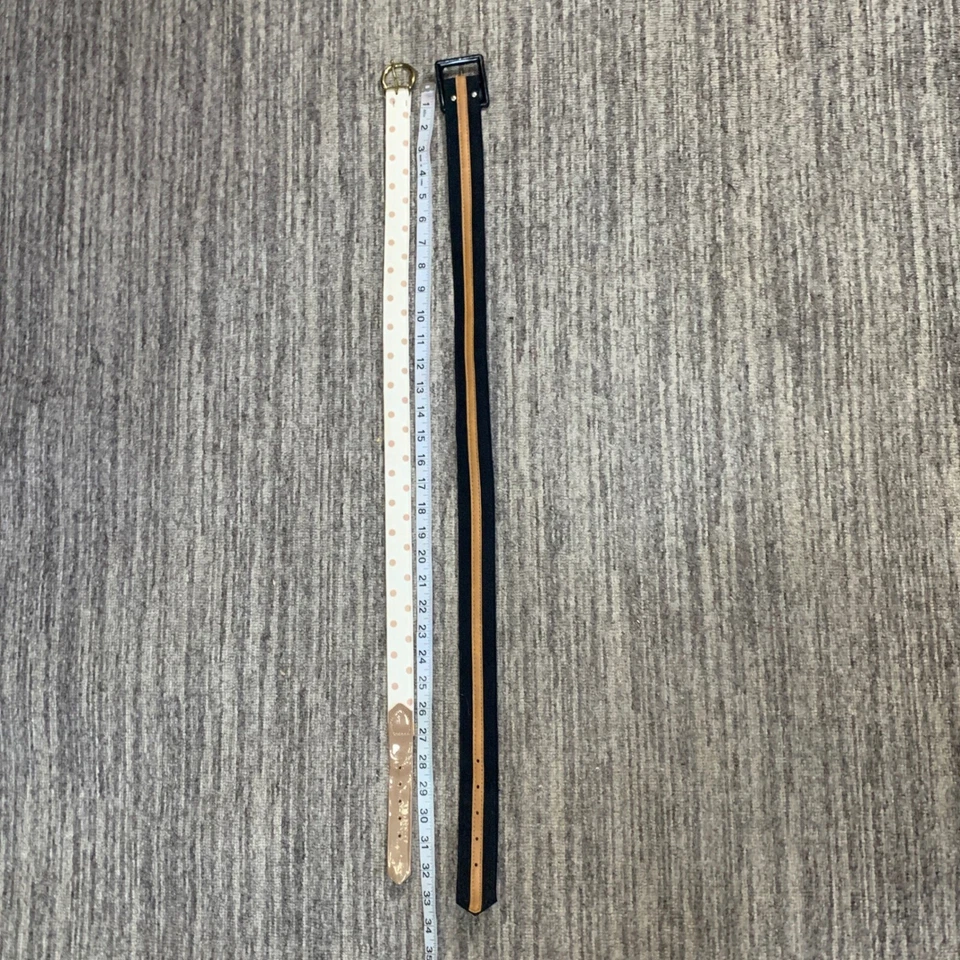 复古女式 S Preppy 皮带批量紧身波点腰带和黑色织物腰带 34 码 — 第 4/4 张图片