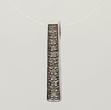 Small 9ct Diamond Ingot 0.15ct Bar White Gold Pendant Hallmarked