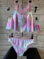 Betsey Johnson Kids 2-piece swimwear, size Youth XL 14, Kids ,multicolor, UPF50