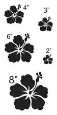 Hibiscus Flower 2 STENCIL 5 sizes 2" 3" 4" 6" 8" for Signs Walls Fabric Canvas