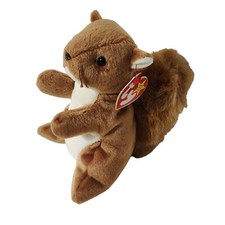 Vintage Ty Beanie Babies Nuts Squirrel Plush Stuffed Animal Hang Tag 1996 6"