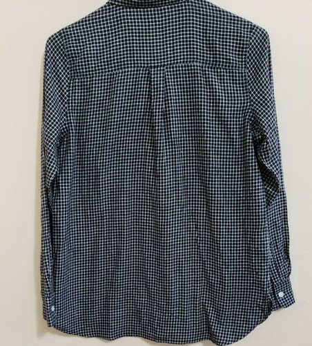 CAMISA ANTIGUA AZUL MARINO LA CLÁSICA Negra a Cuadros Ligera Franela Mujer Pequeña NUEVA - Imagen 5 de 9