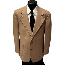 Vtg 70 s Johny Carson Brown MOD Sport Coat 2 TONE Jacket DISCO LEISURE Blazer 40