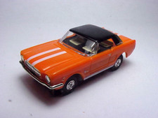MODEL MOTORNG ORANGE MUSTANG HARDTOP HO SLOT CAR BODY W/WHITE STRIPES. NEW.