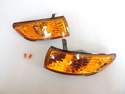 JDM Spec Crystal AMBER Corner Signal Light Pair For 1988-1993 Nissan S13 Silvia