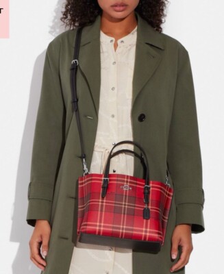 バッグ Coach Tartan Wool Plaid & Suede carryall バッグ Coach Tartan Wool Plaid & Suede carryall Coach handbag