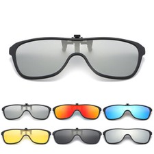 Polarized Clip On Sunglasses One Piece Over Prescription Glasses UV Protection