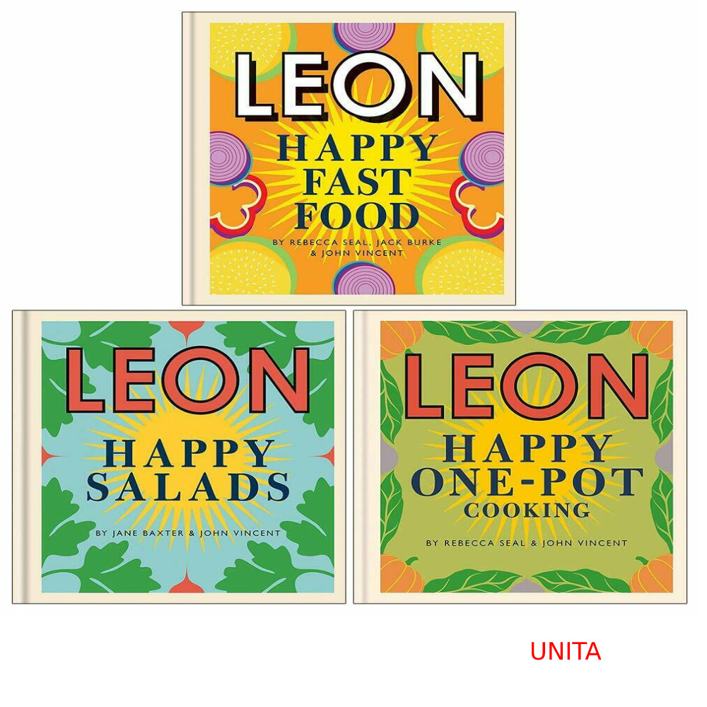 Leon Happy Fast Food, Happy Salads, Happy One-pot Cooking 3 Books Collection Set