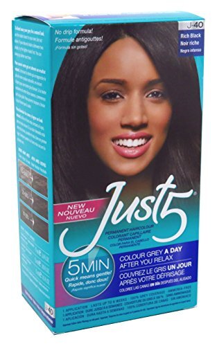 Just 5 Permanent Haircolor Cream Ammonia Free J-40 Rich Black 1 Count Pack of 3 - Picture 1 of 2