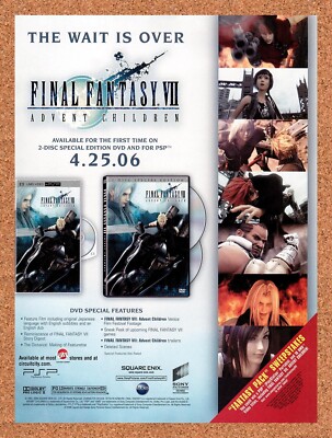 2005 Final Fantasy VII Advent Children 2-Disc Special DVD Original Ad v3