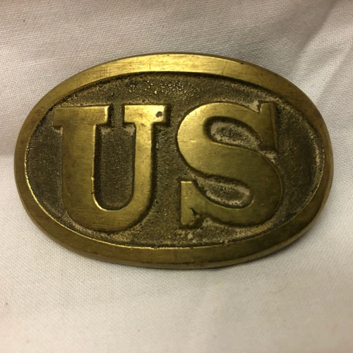 Vintage Civil War US Reproduction Brass Belt Buckle REPLICA