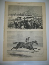 1874 Horse Racing Cesarewitch Stakes at Newmarket/Sculling Rowing Thames PRINT