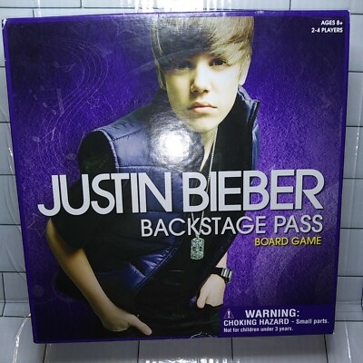 Justin Bieber Backstage Pass Board Game 2010 Bravado Games Bieber