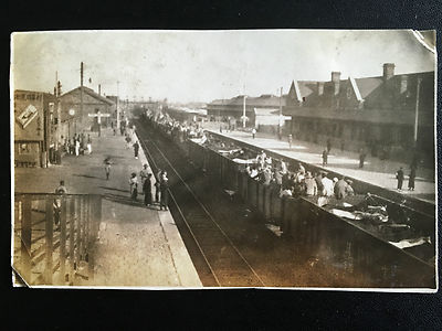 1927 CHINA NORTHERN EXPEDITION SOLDIERS AT TIENTSIN RAIL STATION PHOTO 北伐战争兵天津火车