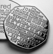 HAPPY RETIREMENT Silver Commemorative Coin. Gift/Present/Work/Colleague/Retire