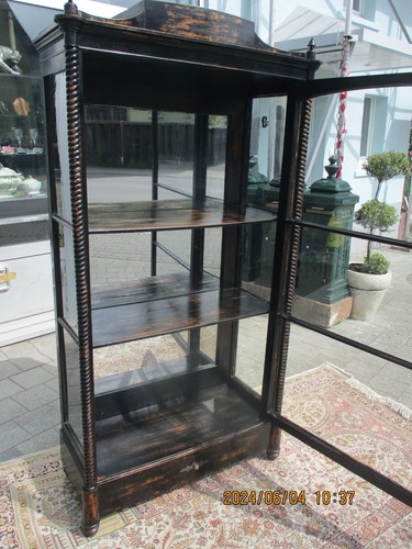 Spät Biedermeier Vitrine um 1845 aus Mainz, geschwärzt - Bild 8 von 13