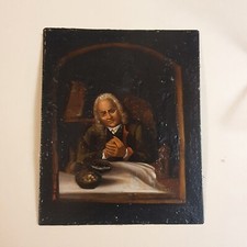 Antico Dipinto Fiammingo ad olio  su  lamierino