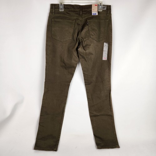 NEW Levi's 524 Too Superlow Size 13 M Olive Green Skinny Jeans Denim Pants 31x32 - Picture 3 of 8