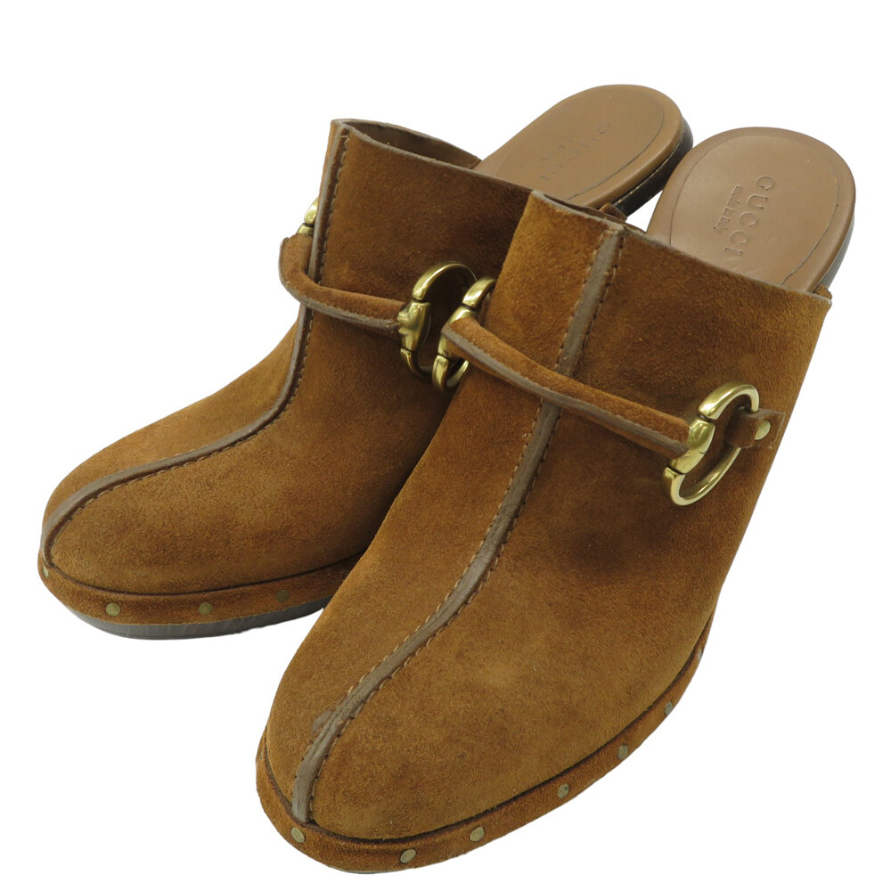 GUCCI women's Horsebit Mule Sandals in Brown size 37.… Gem