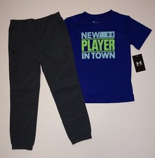 New Boy's UNDER ARMOUR Short Sleeve Tee and Pants Outfit Size 6