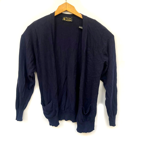 Vintage Mac Millan Strickjacke Knopf Navy 100% Pure Cashmere 38" Made In Scotland - Bild 3 von 17