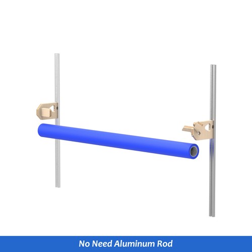 6-Roll Metal Rail Rack for Vinyl Roll Media, Height Adjustable Rod-Free Bracket - Picture 6 of 6