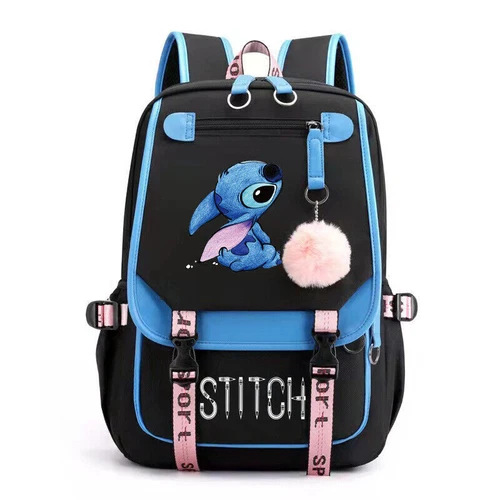 Anime Stitch Estudiantes Usb Mochila Niños Niñas Mochila de Viaje Bolso Escolar - Imagen 9 de 29