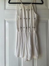 Abercrombie  Fitch Romper Girl's One Size White Crochet Sleeveless Halter Neck