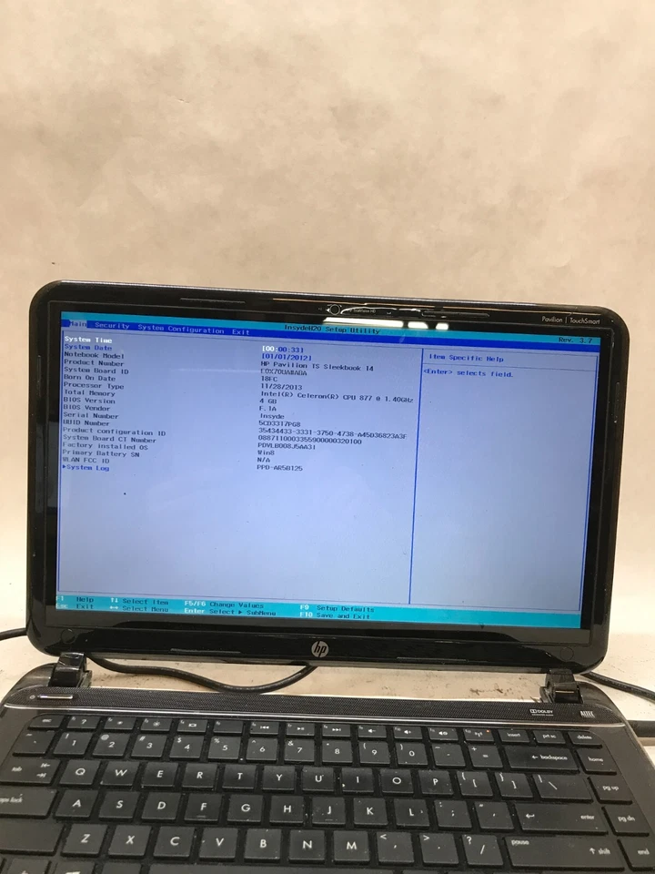 HP Pavilion TS Sleekbook 14 Intel Celeron 877 1.4GHz 4GB RAM NO HDD NO OS -  -DW - Image 2 of 4