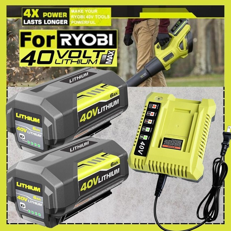 Ryobi 40V 6Ah HP Lithium Battery with LED and Charger for OP40602