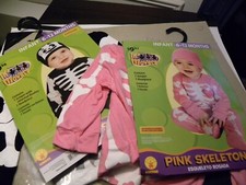 Infant Baby Boys Girls Kids Child Lil Skeleton Black Costume Jumper 6-12 months