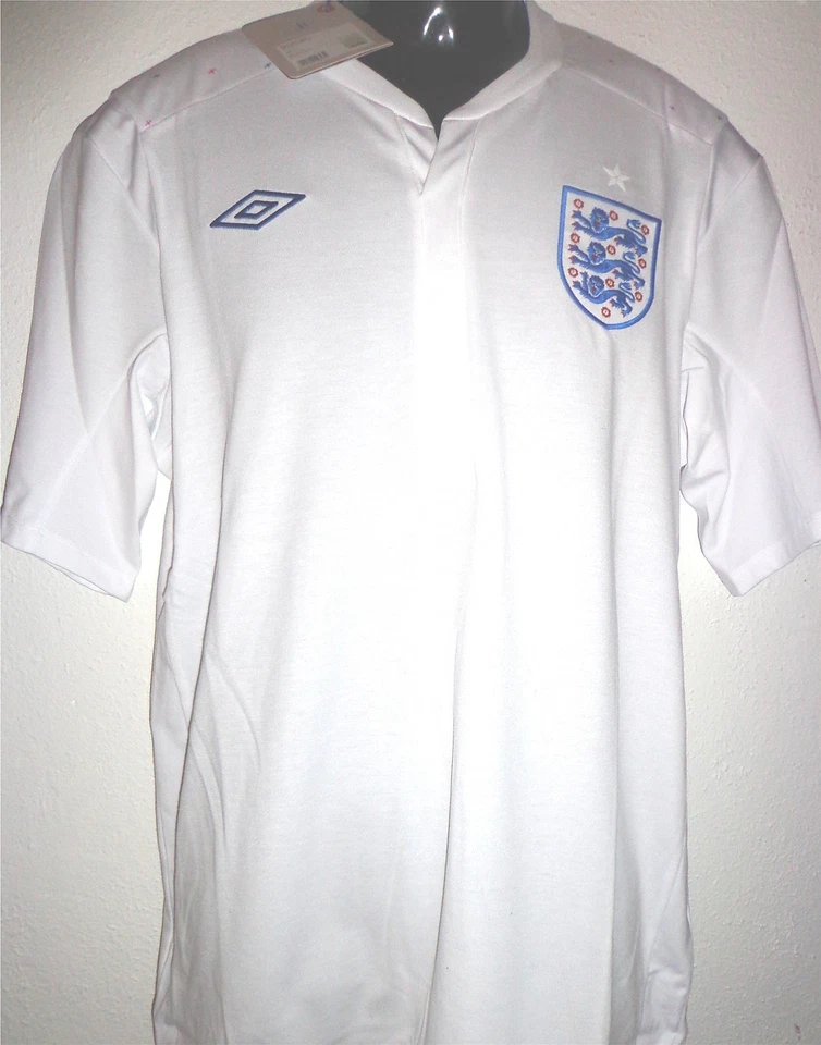 Original England Trikot Jersey Umbro in Weiss in XS-L + neu + Three Lions Fan