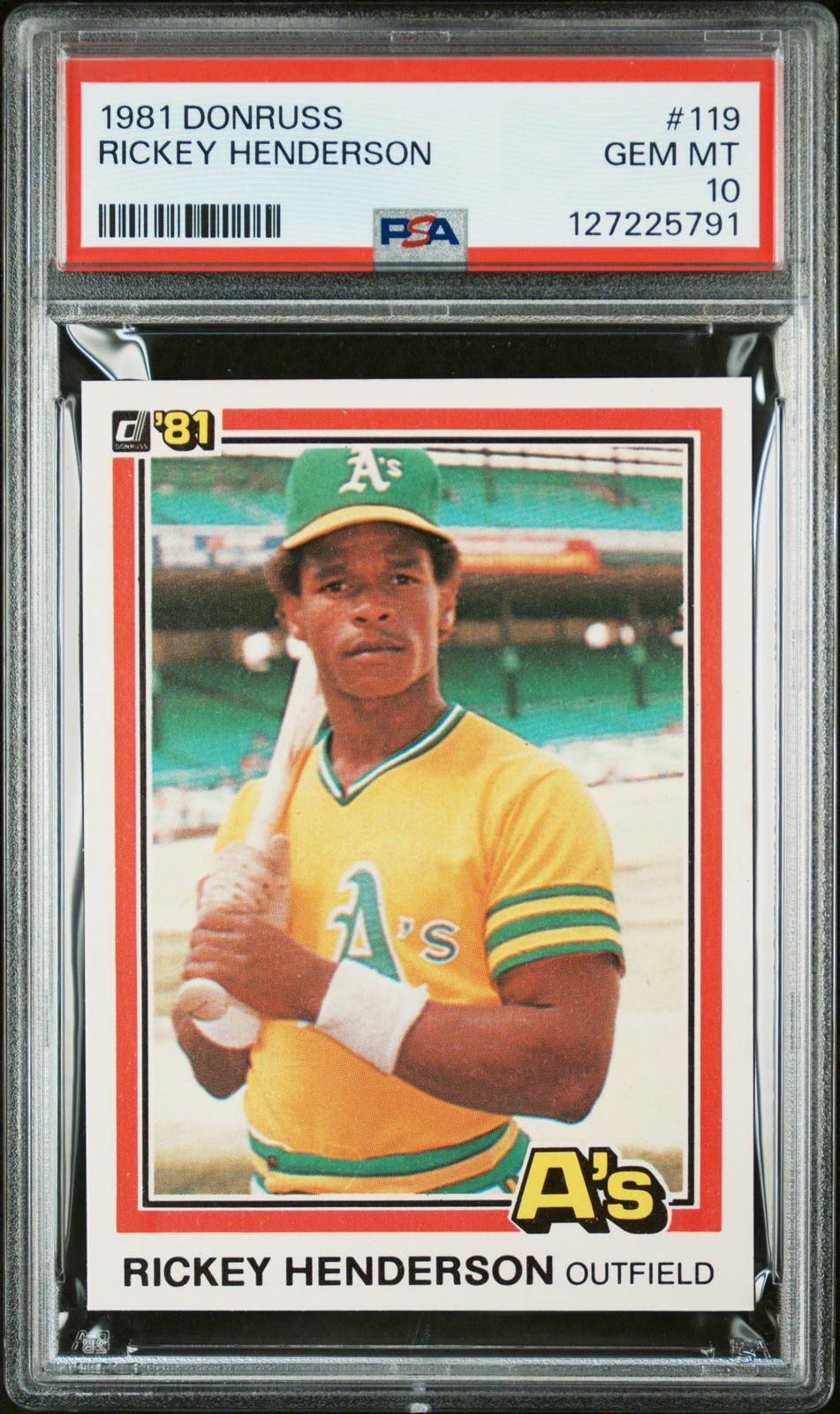 1981 Donruss #119 Rickey Henderson PSA 10