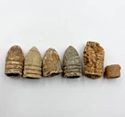 Lot of 5 Antique Civil War Lead Bullets Dug Original Relic .58 Caliber 3 Ring