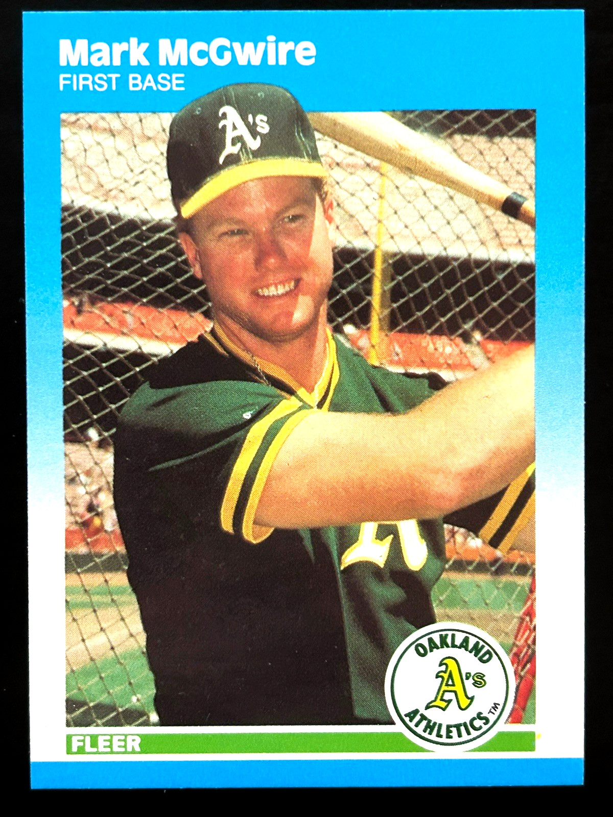 1987 Fleer Update Glossy Collector's Edition Mark McGwire #U-76 Oakland A's Mint