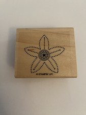 New Stampin Up Flower Polka Dot Punches Wood Mounted Rubber Sramp RS72