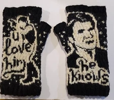 Hand Knit Star Wars Han Solo Custom Arm Hand Wrist Warmers One Of A Kind