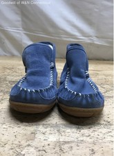 L.L. Bean Wicked Good Slipper Boot Blue Suede Shearling Lined Size 7 Medium