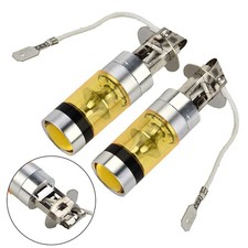 2 Pcs H3 LED Fog Light 100W Super Bright Chips Car Driving Bulb Yellow 12/24V
