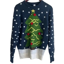 DIVIDED Christmas Women Sweater S Crew Neck Long Sleeve Jingle Bell Novelty