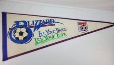 Buffalo Blizzard Vintage Soccer Team White NPSL Rare Souvenir Pennant 30" 90s